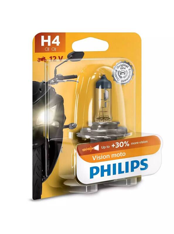 Lámpara PHILIPS H4 Vision Moto 12V / 60 / 55W - 1 ud