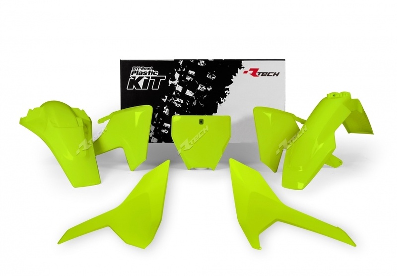 Kit de plástica RACETECH (5 pcs) - Amarillo flúor