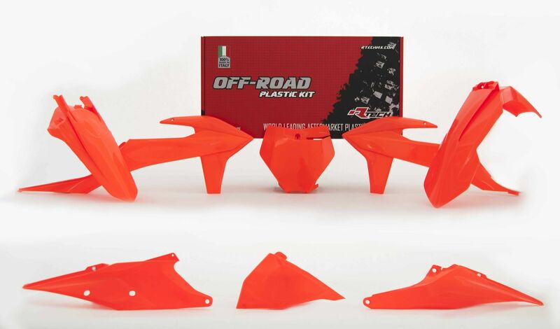 Kit de plástica RACETECH (6 pcs) - Naranja flúor