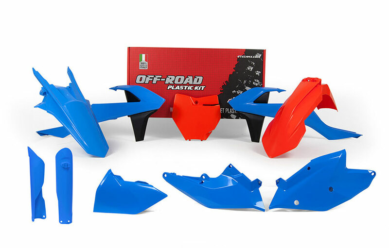 Kit de plástica RACETECH (7 pcs) - Azul / Naranja