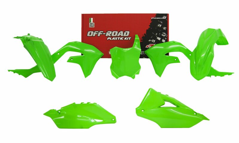Kit de plástica RACETECH (5 pcs) - Verde flúor