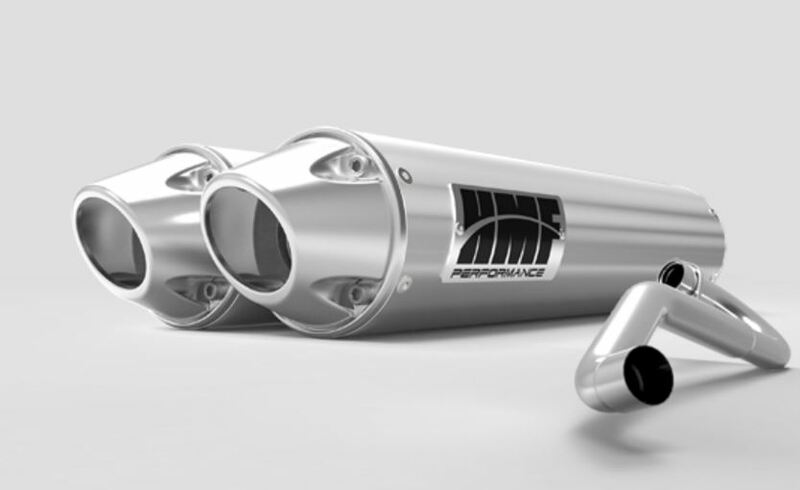 HMF Dual Performance Series Silencer - Brushed Stainless Steel/ Euro Polaris RZR