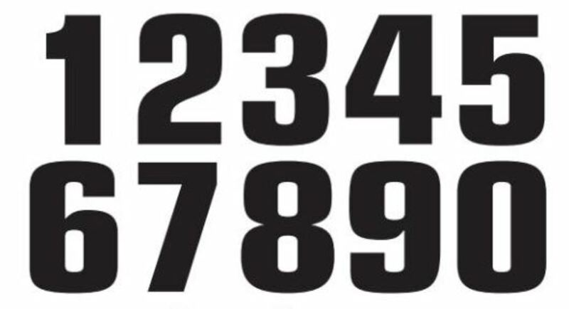 Número de carrera TECNOSEL "4" negro - Pack de 3 uds