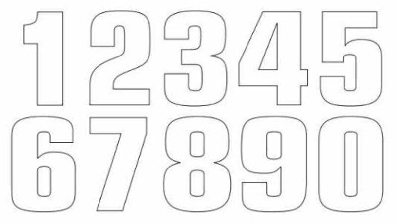 TECNOSEL Race Number 5 20x13cm White Set of 3