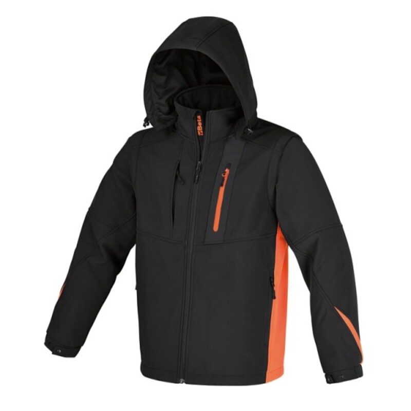 Abrigo BETA de material softshell, con capucha y mangas separables, talla M