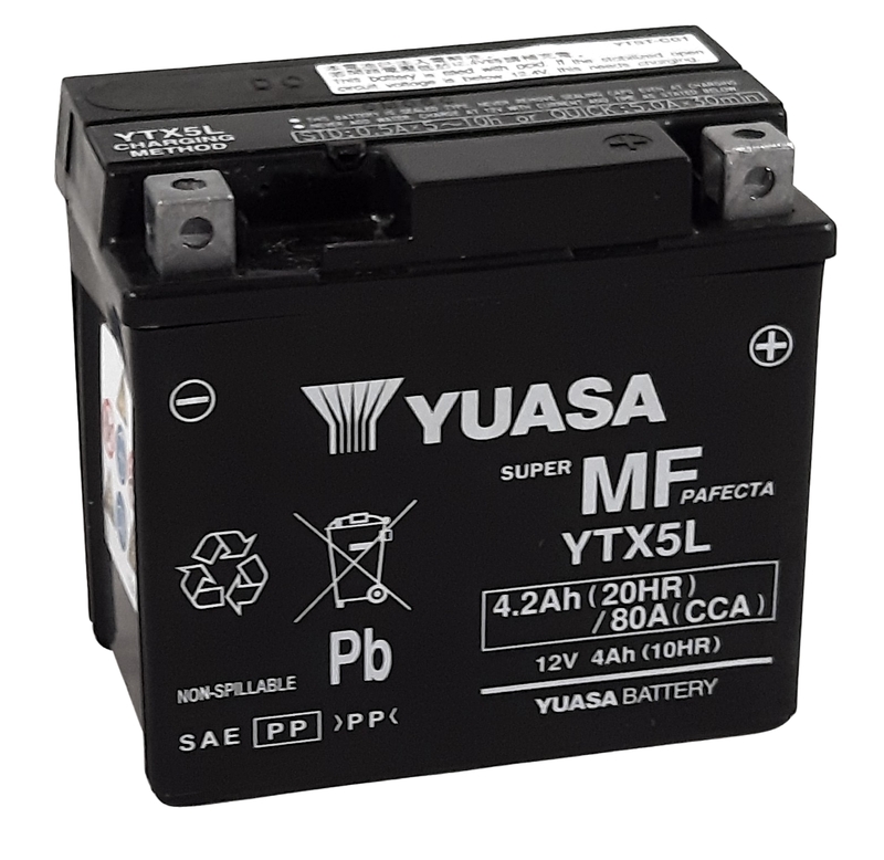 Batería YUASA W/C activada de fábrica sin mantenimiento -  YTX5L (FA)