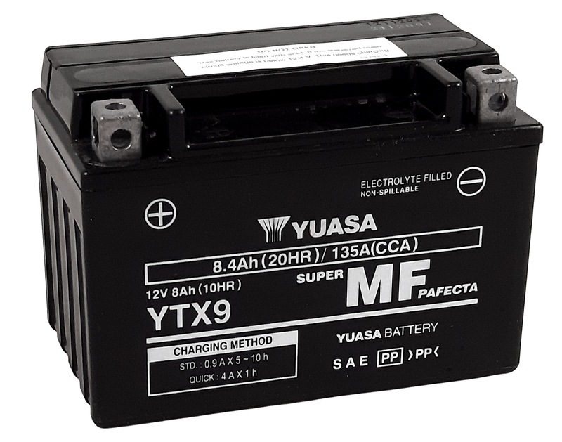 Batería YUASA W/C activada de fábrica sin mantenimiento -  YTX9 (FA)