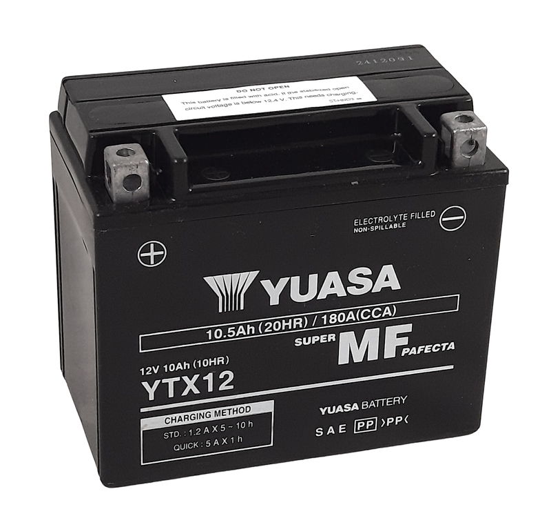 Batería YUASA W/C activada de fábrica sin mantenimiento -  YTX12 (FA)