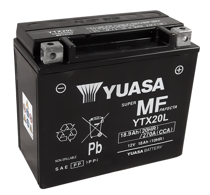 Batería YUASA W/C activada de fábrica sin mantenimiento -  YTX20L (FA)