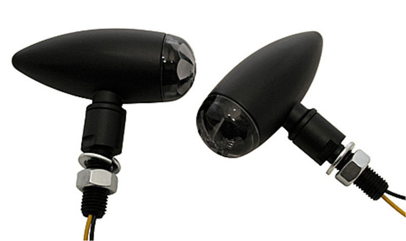 Intermitentes de manillar/luz de posición LED HIGHSIDER pro Akron-Flash - 2en1 - homologado E - negro/titanio/naranja - Pareja