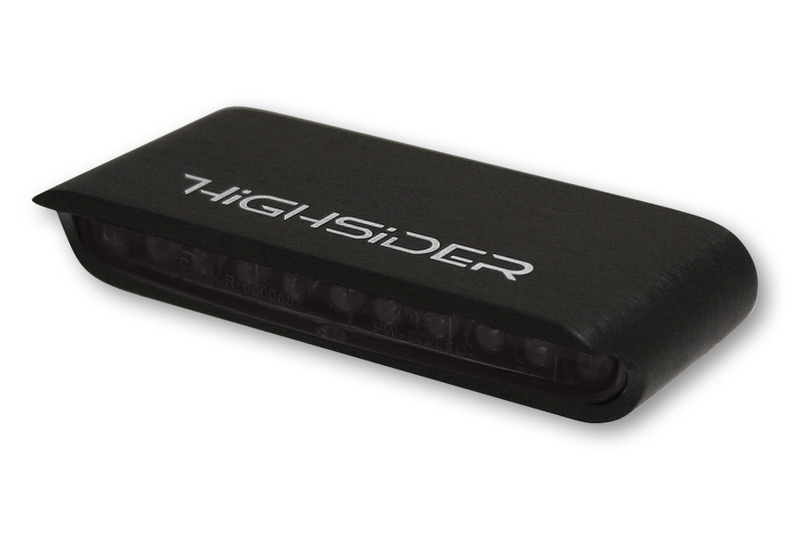 Intermitente LED HIGHSIDER pro Stripe - homologado E - cromado/ahumado - Pareja