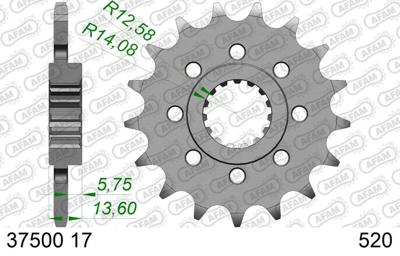 Piñón AFAM acero estándar 37500 - 520