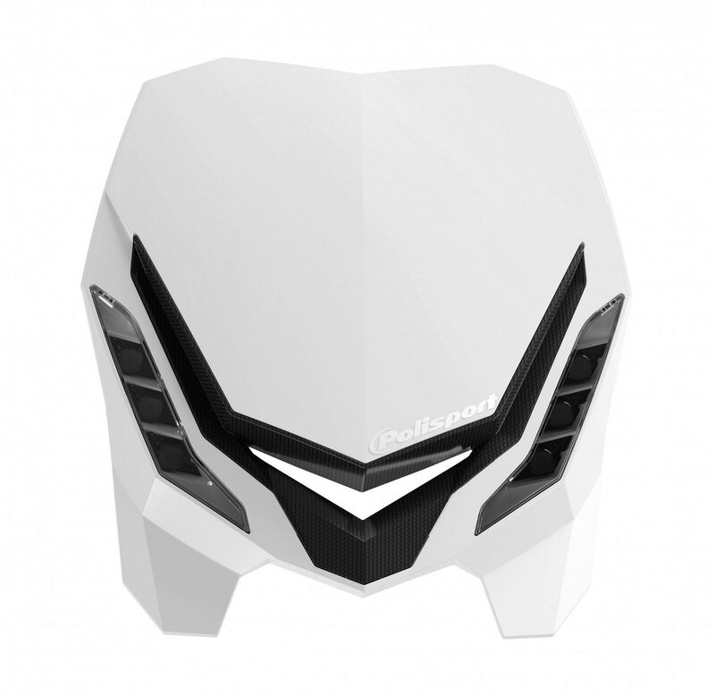 Careta con faro POLISPORT E-Blaze blanca