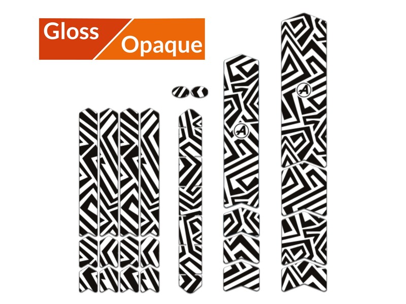 Kit adhesivos protectores cuadro ALGIS brillo L LINES negro