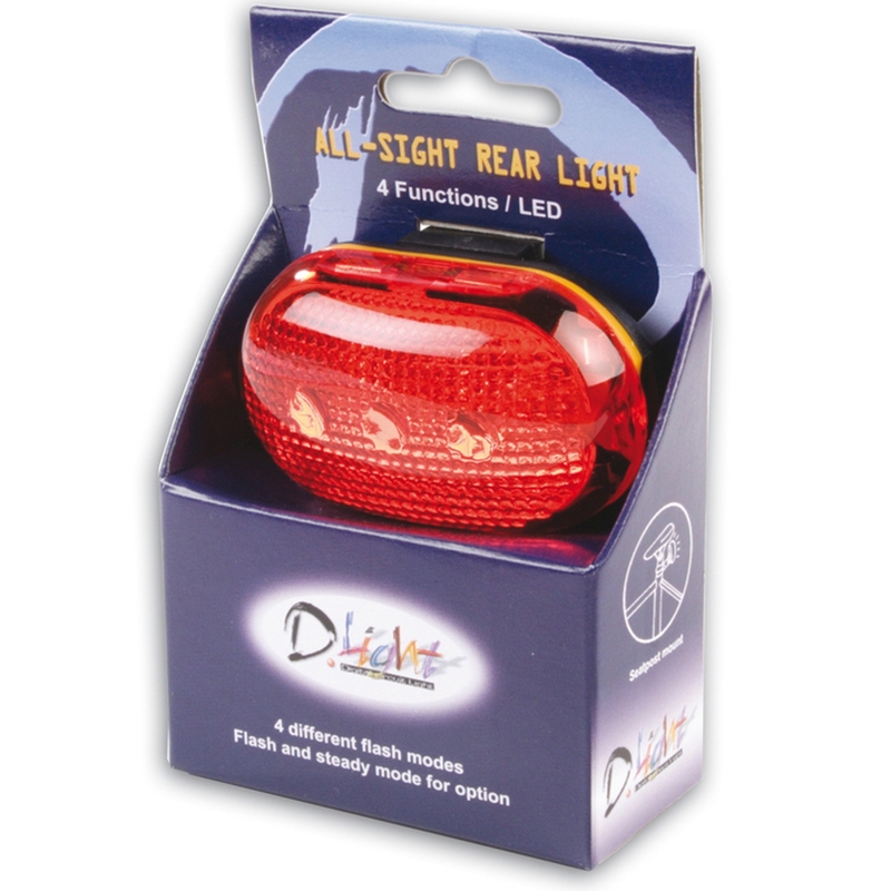 V BIKE Luz trasera LED + reflector bicicleta 4 funciones