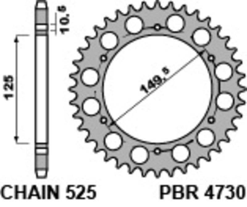 Corona PBR acero C45 estándar 4730 - 525
