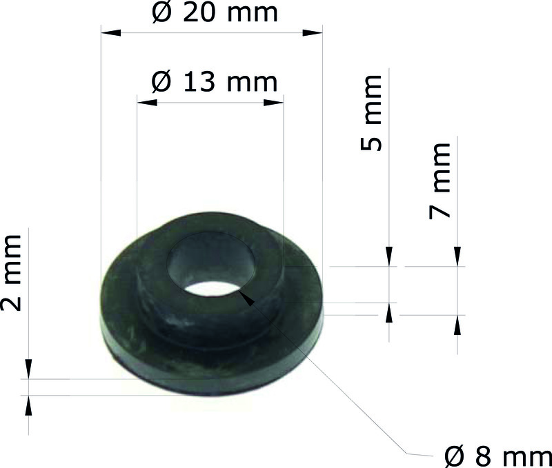 Silentblock TOURMAX - Honda XR650L 94-08/depósito 33718-GE2-690 GRM-115/10 (set de 10)