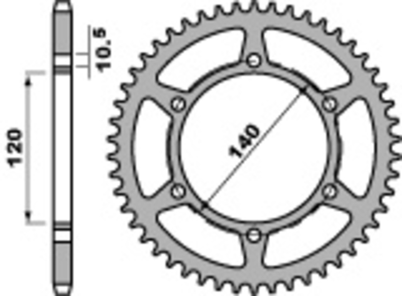 Corona PBR acero C45 estándar 475 - 520