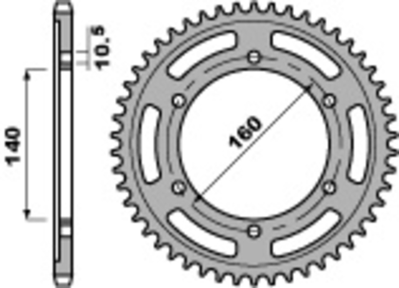Corona PBR acero C45 estándar 502 - 530