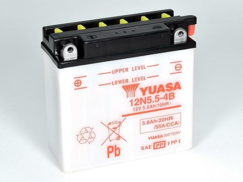 Batería YUASA 12N5.5-4B Dry charged (sin electrolito)