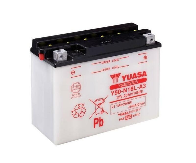 Batería YUASA Y50-N18L-A3 Dry charged (sin electrolito)