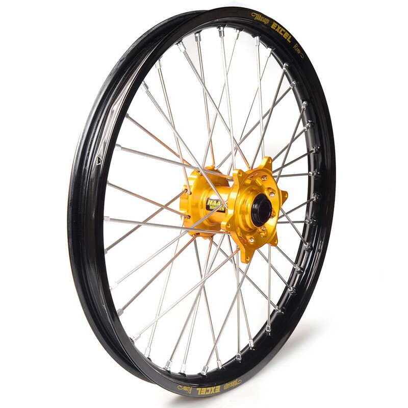 Rueda completa Haan Wheels aro negro 17-1,40 buje oro 1 13004/3/2