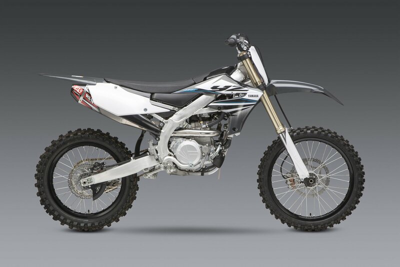 Linea completa escape Yoshimura Signature RS-4, acero inox, Silencioso de aluminio, Yamaha YZ450F