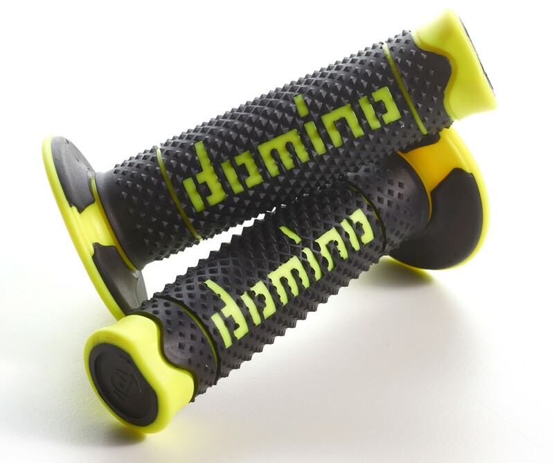 Puños DOMINO FULL GRIP A260 color negro / amarillo fluor