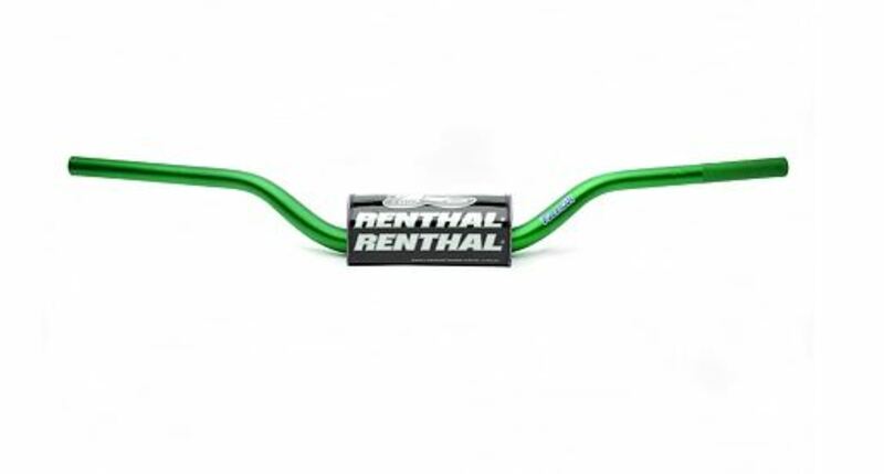 Manillar Renthal Fatbar Carmichael verde con protector negro 604-01-GN