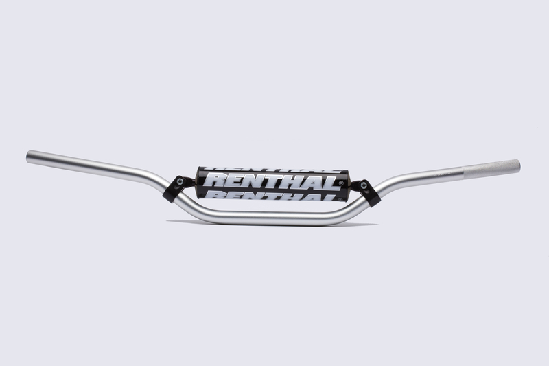Manillar Renthal motocross alto Button plata con protector negro 764-01-SI-01-185