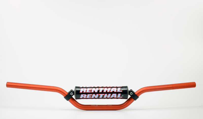 Manillar Renthal motocross SX65 naranja con protector negro 823-01-OR-03-219