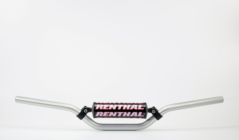 Manillar Renthal minicross SX50 plata con protector negro 825-01-SI-04-227