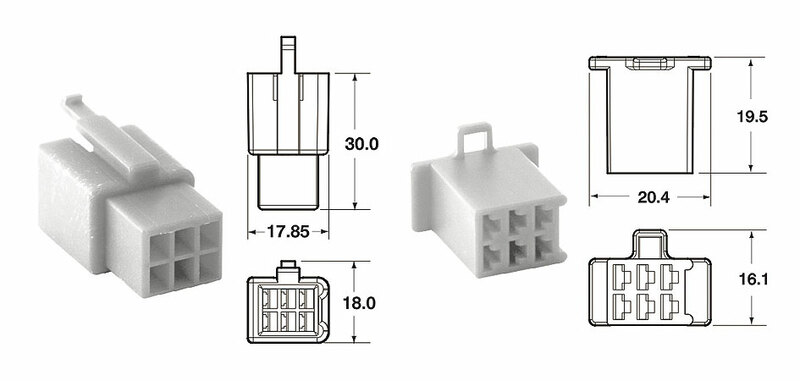 Juego de conectores 6 vias 110 ML BIHR tipo original Ø0,5mm²/0,85mm² - 5 Juegos completo