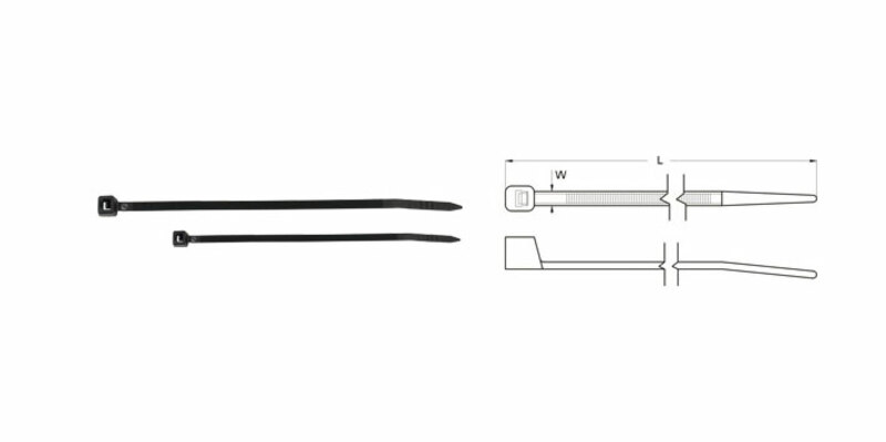 Bridas de nylon BIHR 4,6 x 100mm negro