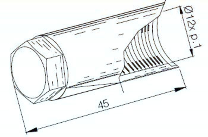 Boquilla protectora para extractor de volante longitud 45mm BUZZETTI