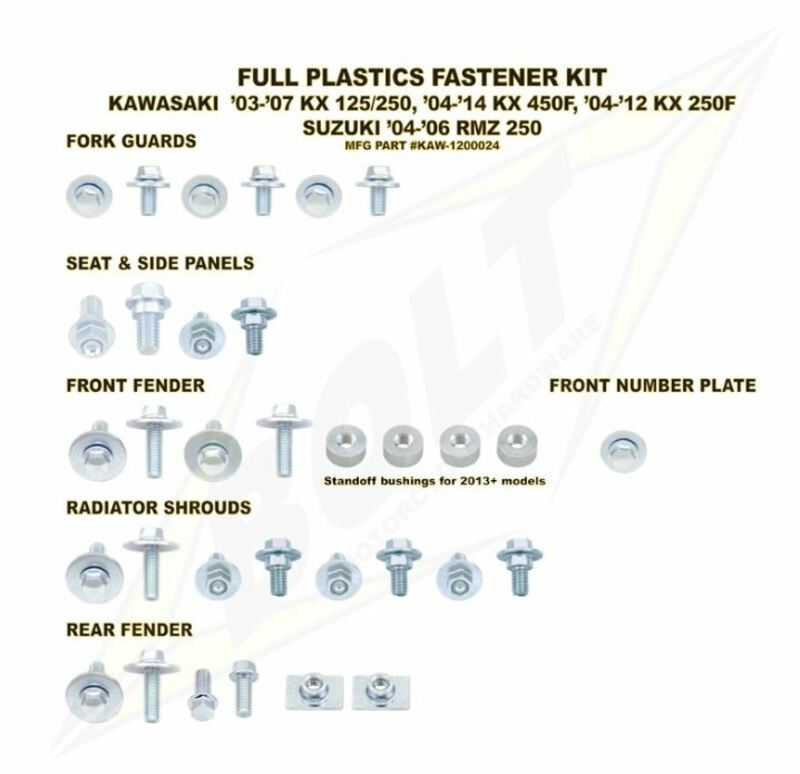Kit tornillería de plástica BOLT Kawasaki 13 KX250F / 12-13 KX450F