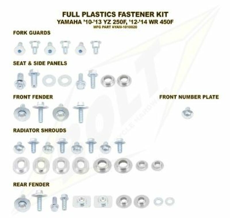 Kit tornillería de plástica Bolt 10-13 YZ250F 12-13 WR450F
