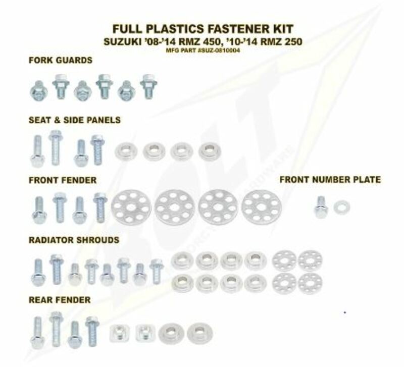 Kit tornillería de plástica Bolt 08-13 RMZ450 10-13 RMZ250