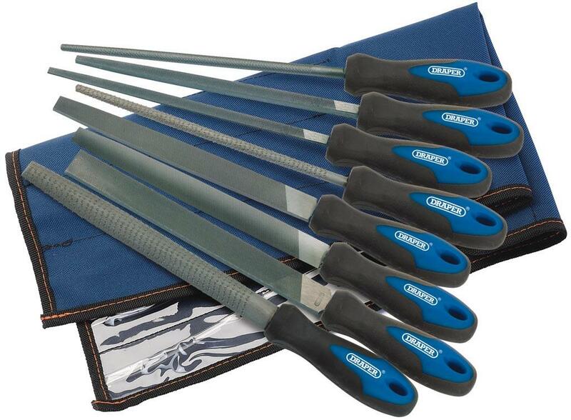 Juego de 6 limas planas y escofinas DRAPER 8 uds x 200mm