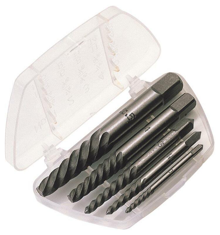 Kit de 5 extractores de tornillo acero de carbono DRAPER 3-18mm