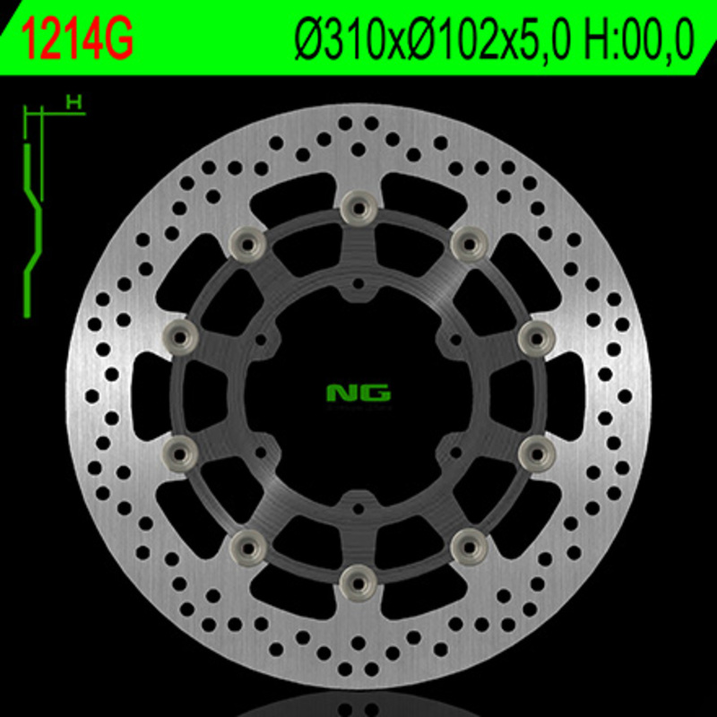 Disco de freno NG BRAKES redondo flotante (centro en aluminio)