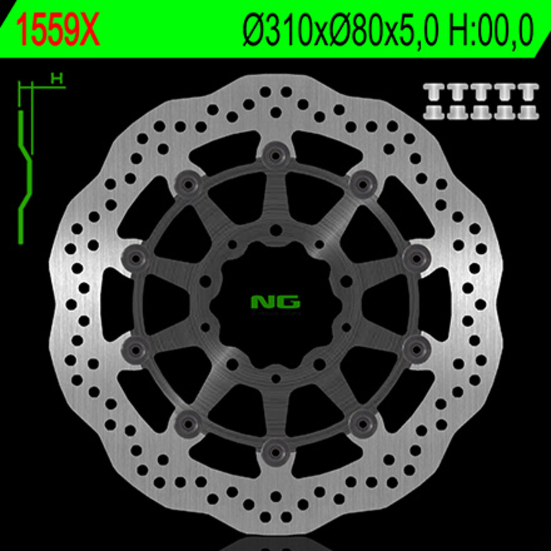 Disco de freno NG BRAKES ondulado flotante