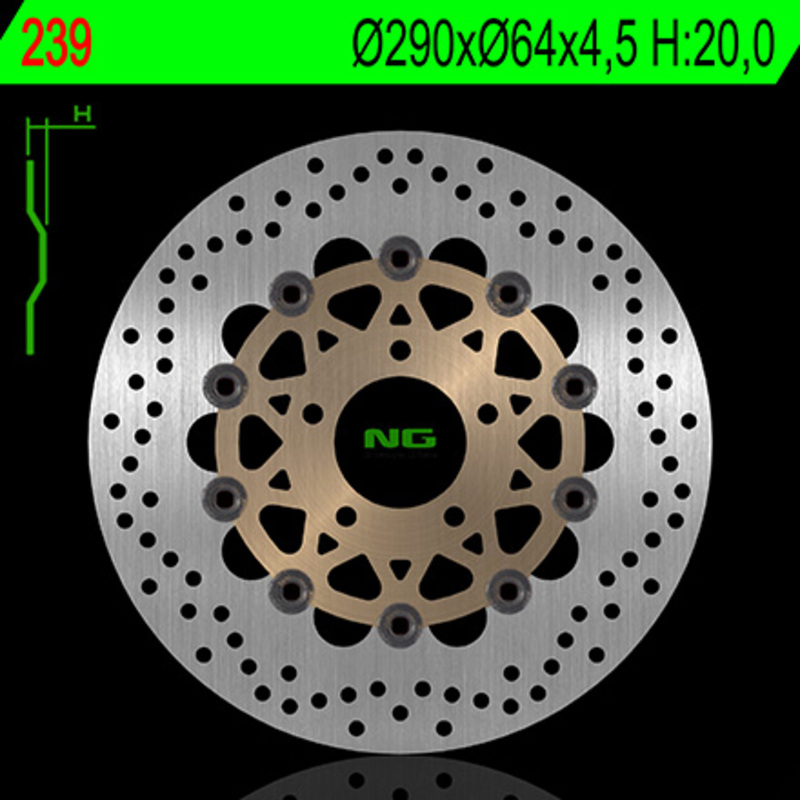 Disco de freno NG BRAKES redondo flotante