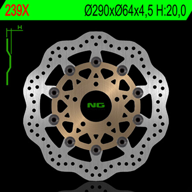 Disco de freno NG BRAKES ondulado flotante