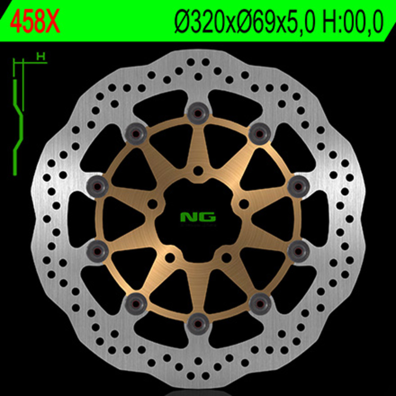 Disco de freno NG BRAKES ondulado flotante