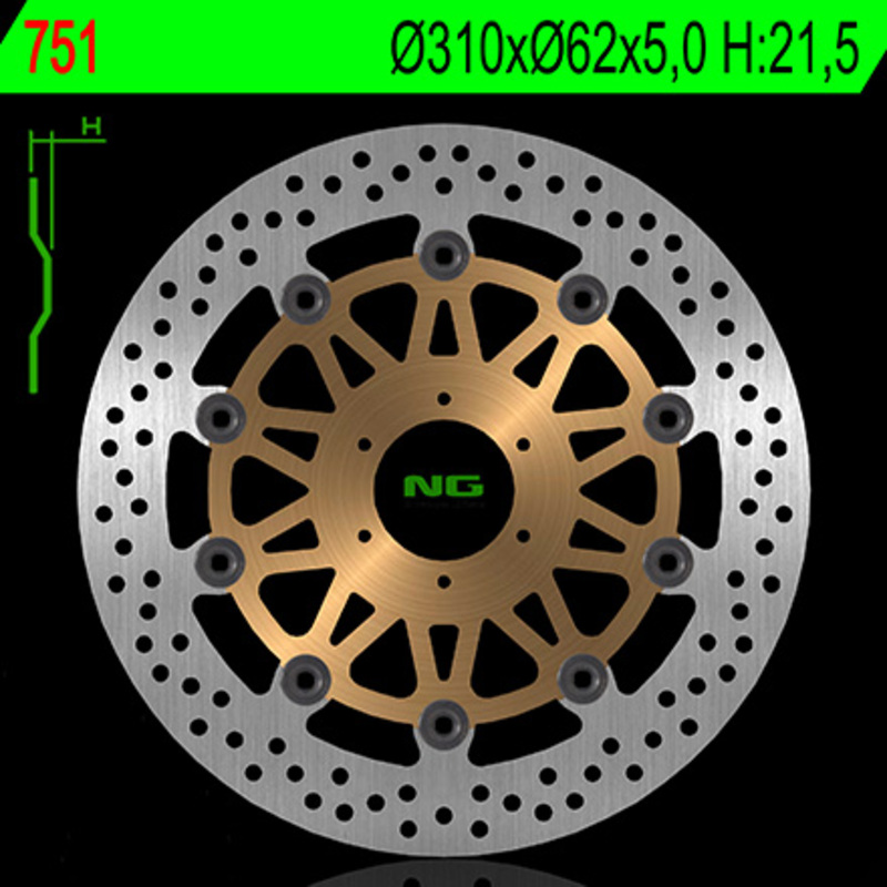Disco de freno NG BRAKES redondo flotante