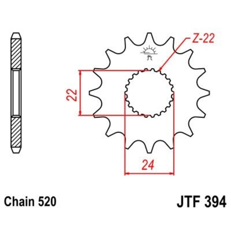 Piñon JT 394 de acero con 11 dientes