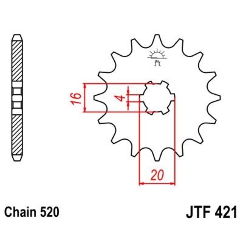 Piñon JT 421 de acero con 11 dientes