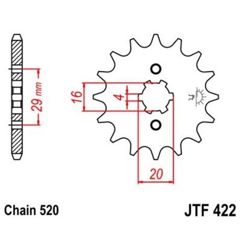 Piñon JT 422 de acero con 13 dientes