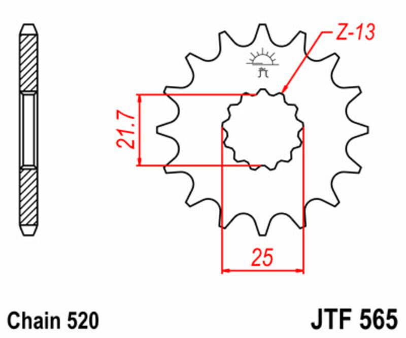 Piñón JT SPROCKETS acero estándar 565 - Paso 520